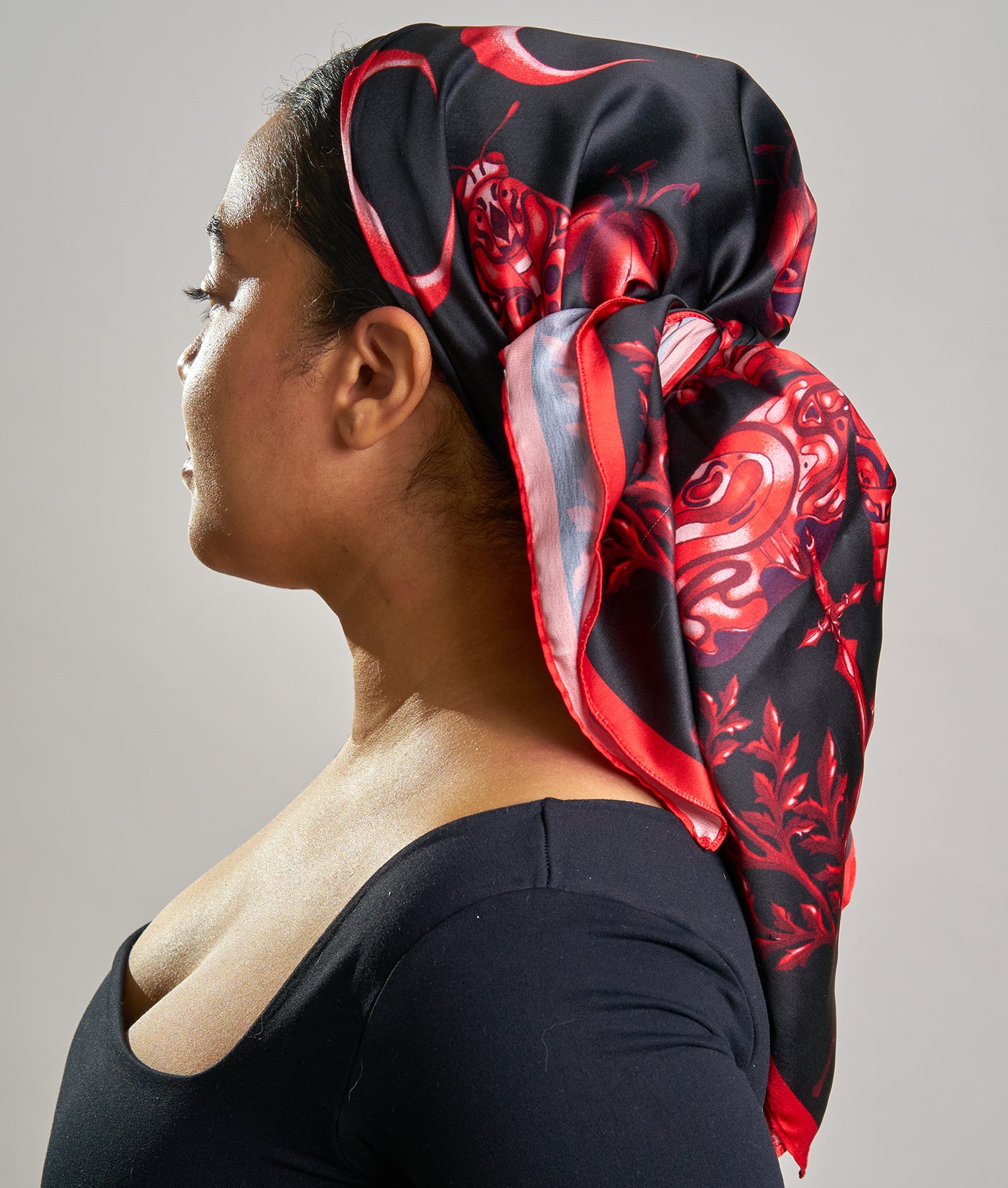 Phases of the Moth: Blood Moon - Satin Scarf